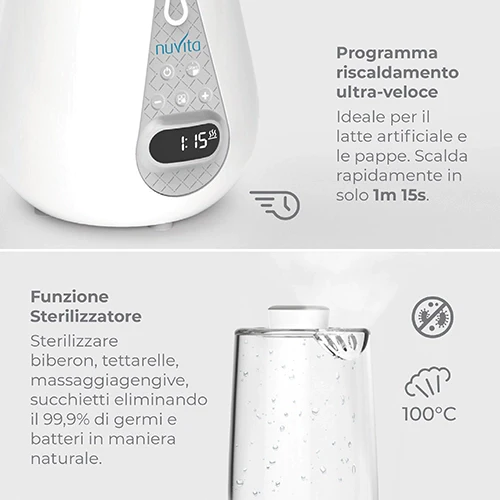 Ultraschneller Flaschenwärmer und Sterilisator Nuvita 1170