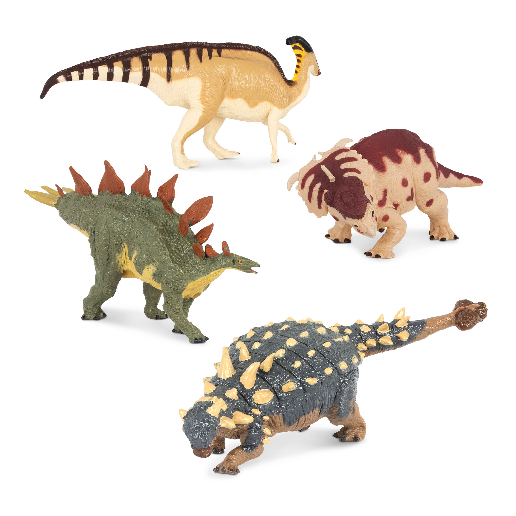 Dinosauri giocattolo Terra Pachirinosauro, Euoplocefalo, Stegosauro...