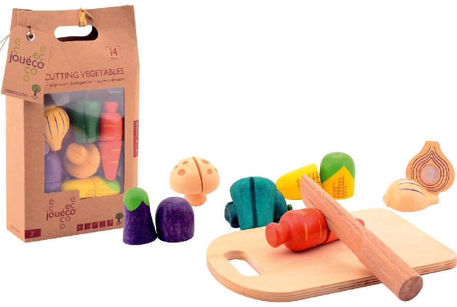 Set giocattolo in legno con verdura da tagliare Jouéco 