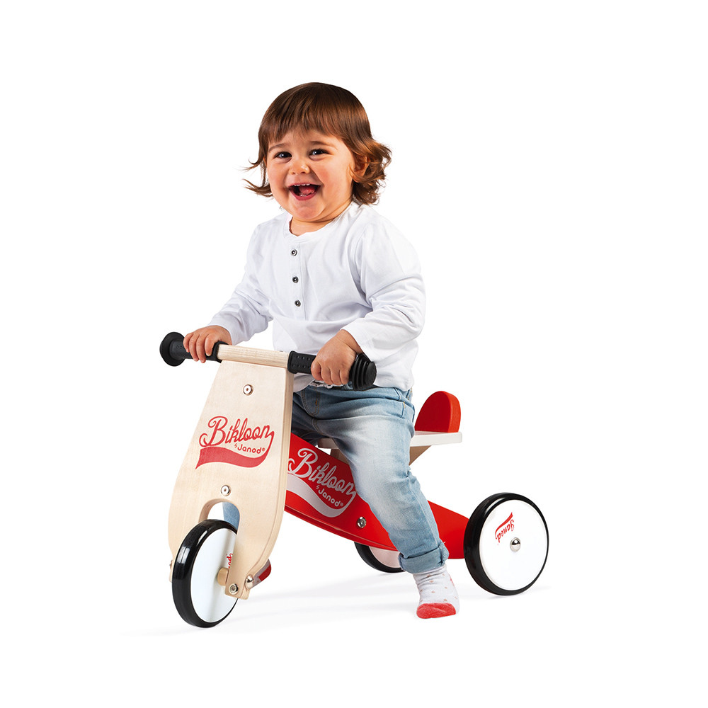 Triciclo Janod Little Bikloon Rosso e Bianco (legno)