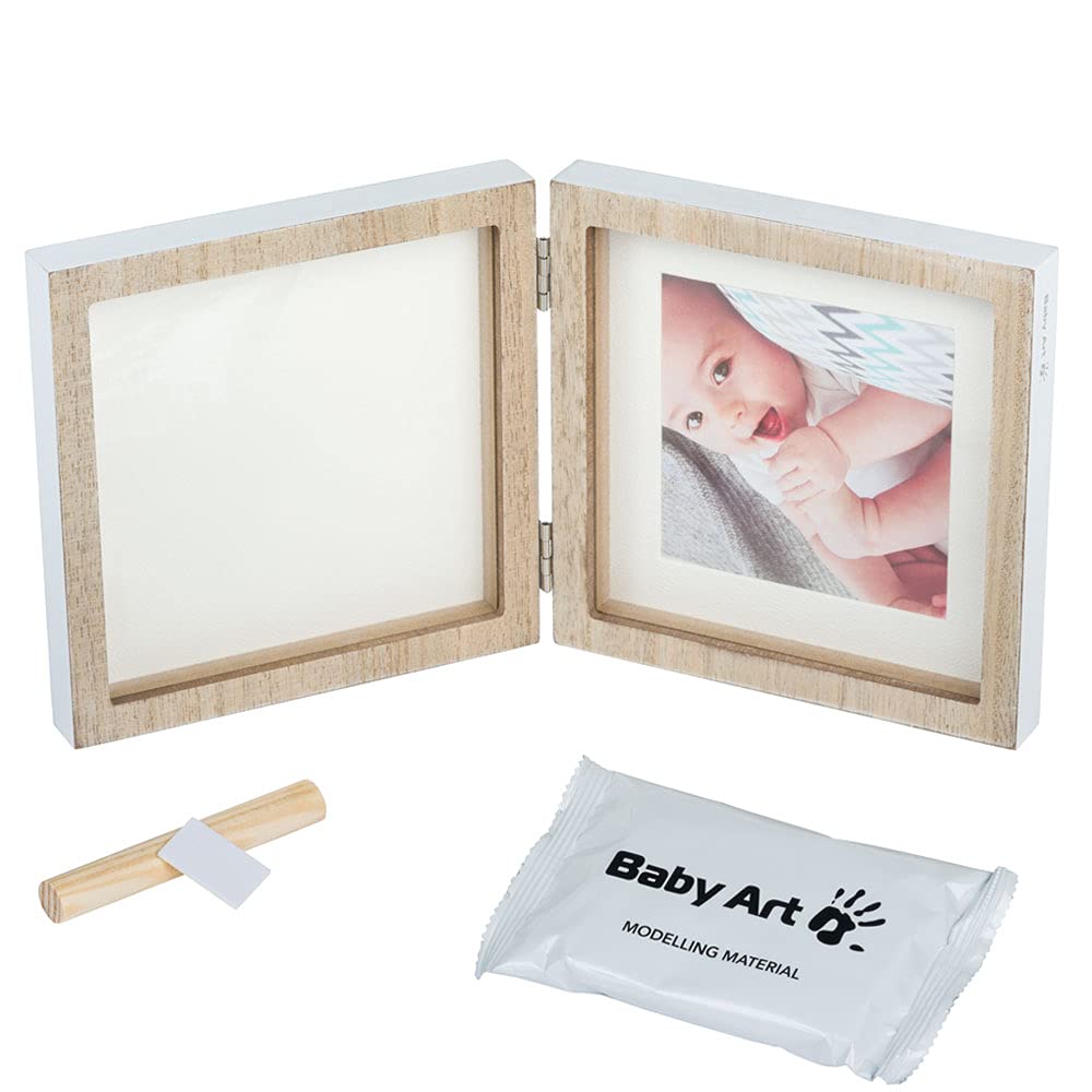 Cornice foto in legno Baby Art con Kit impronta mani e piedi