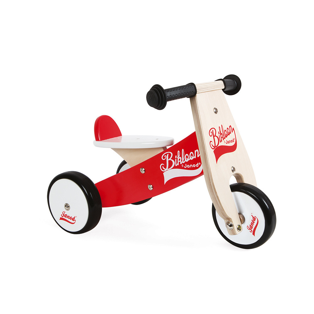 Triciclo Janod Little Bikloon Rosso e Bianco (legno)