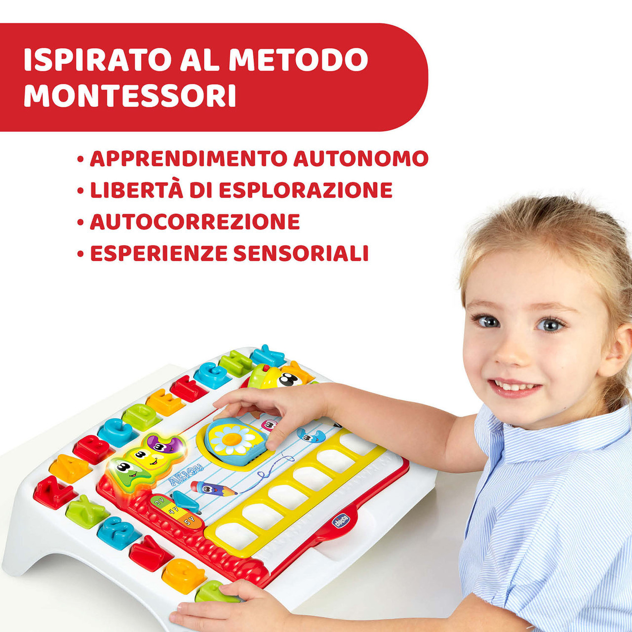 CHICCO Abaco Numeri & Somme Gioco Montessori Educativo per Bambini