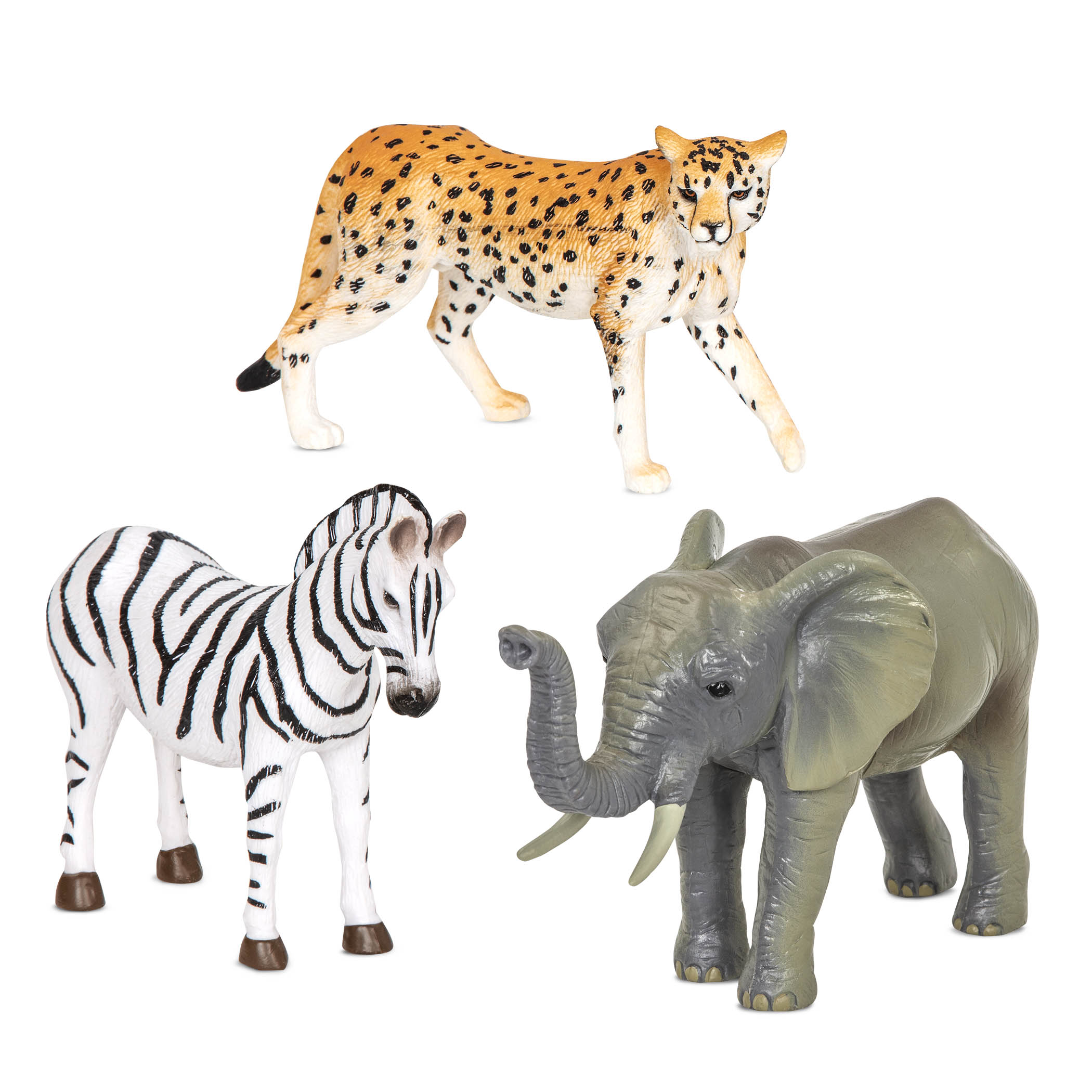 Animali della giungla Terra Zebra, Elefante, Ghepardo
