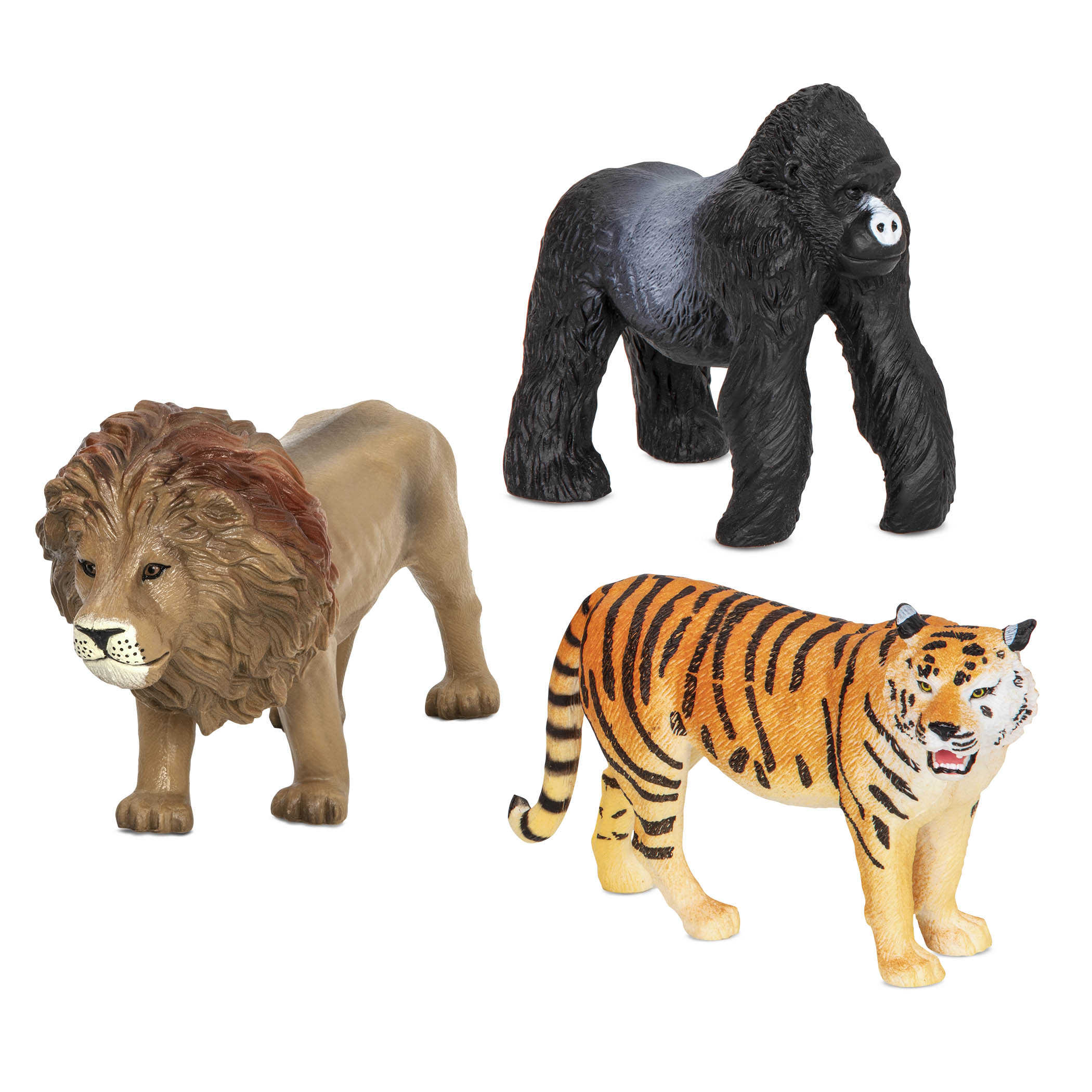 Animali della giungla Terra Leone, tigre e gorilla